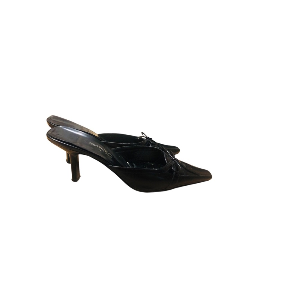 Via Spiga Elegant Black Women's Mules with Kitten Heels and Bow - Picture 2 of 14